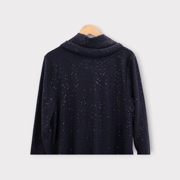 NWT Lane Bryant Sweater Plus Size 14/16 Cowl Neck Blue Sequins Stretch Pullover - Picture 8 of 16